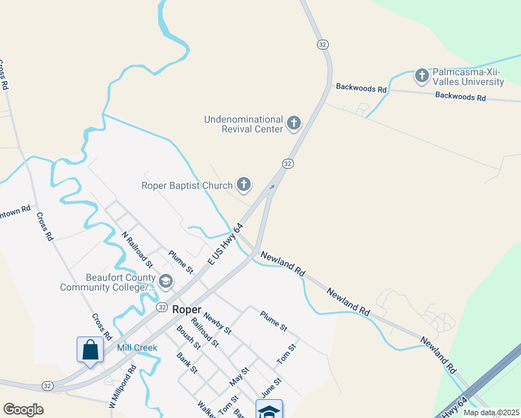 map of restaurants, bars, coffee shops, grocery stores, and more near 1111 Old US Highway 64 in Roper