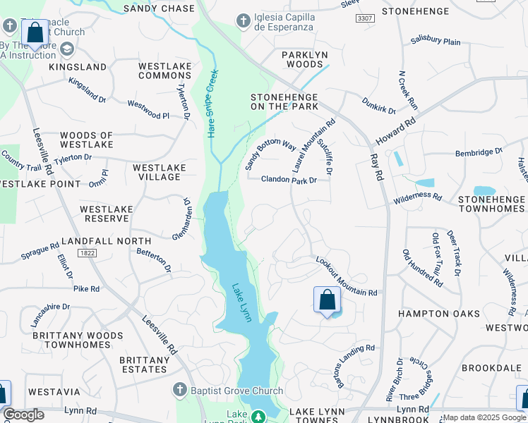 map of restaurants, bars, coffee shops, grocery stores, and more near 3200 Lynn Ridge Drive in Raleigh