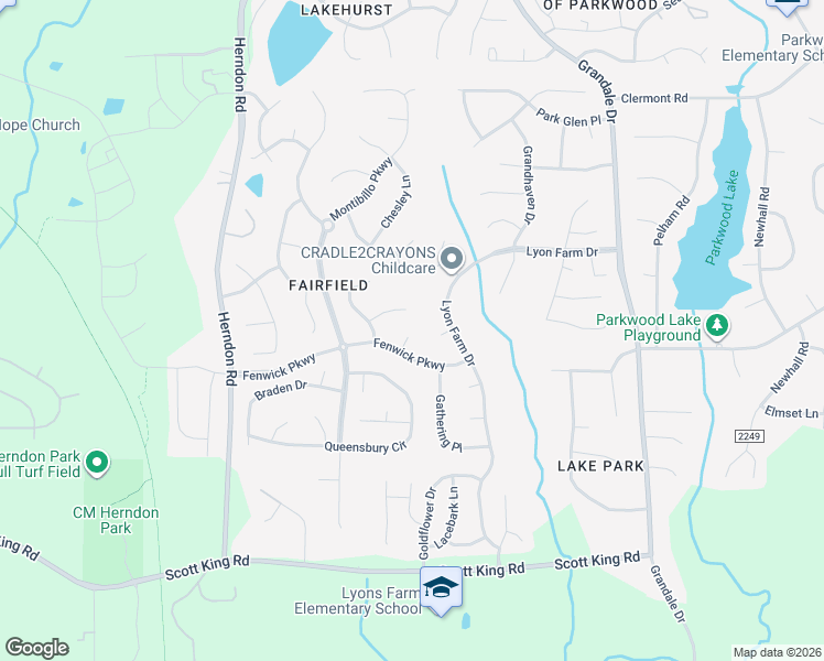 map of restaurants, bars, coffee shops, grocery stores, and more near 108 Khalsa Court in Durham