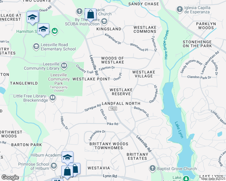 map of restaurants, bars, coffee shops, grocery stores, and more near 4207 Norman Ridge Lane in Raleigh