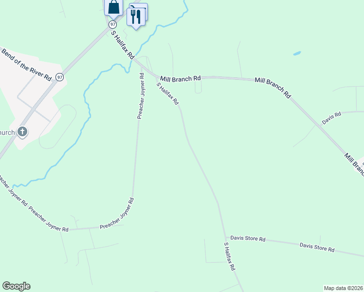 map of restaurants, bars, coffee shops, grocery stores, and more near 5684-6570 State Road 1544 in Rocky Mount