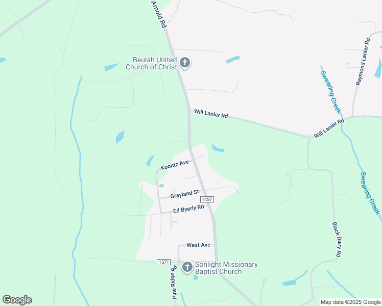 map of restaurants, bars, coffee shops, grocery stores, and more near State Road 1457 in Lexington