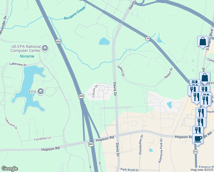 map of restaurants, bars, coffee shops, grocery stores, and more near 111 Finsbury Street in Durham