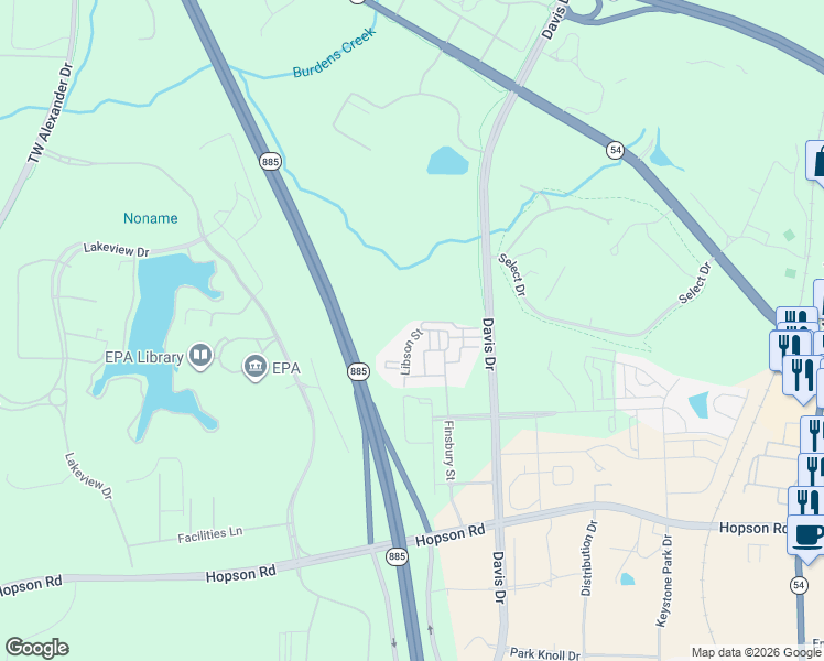 map of restaurants, bars, coffee shops, grocery stores, and more near 180 Finsbury Street in Durham