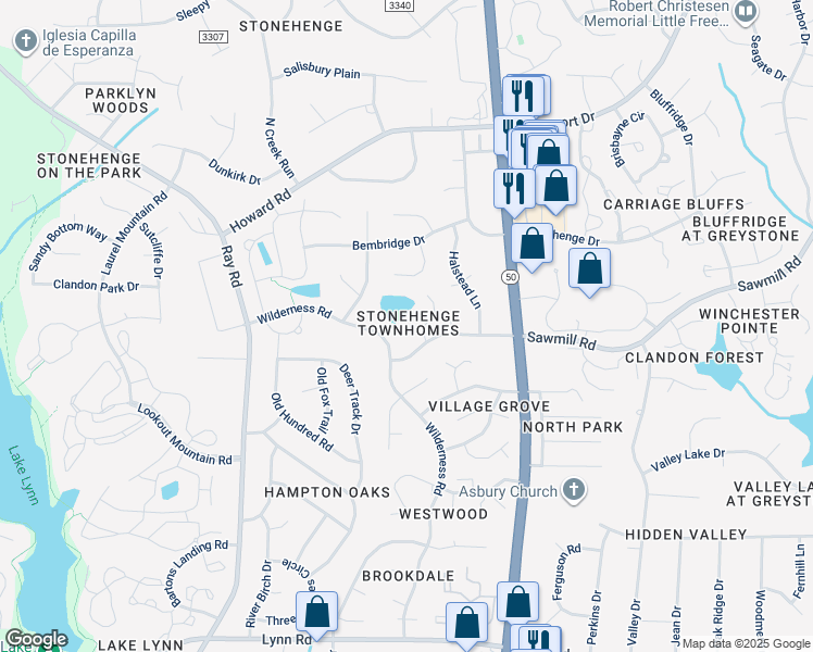 map of restaurants, bars, coffee shops, grocery stores, and more near 7617 Trowbridge Court in Raleigh