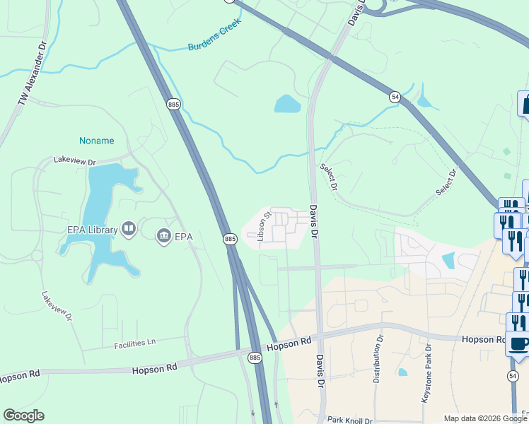 map of restaurants, bars, coffee shops, grocery stores, and more near 180 Finsbury Street in Durham