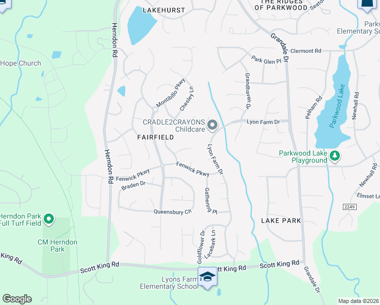 map of restaurants, bars, coffee shops, grocery stores, and more near 108 Khalsa Court in Durham