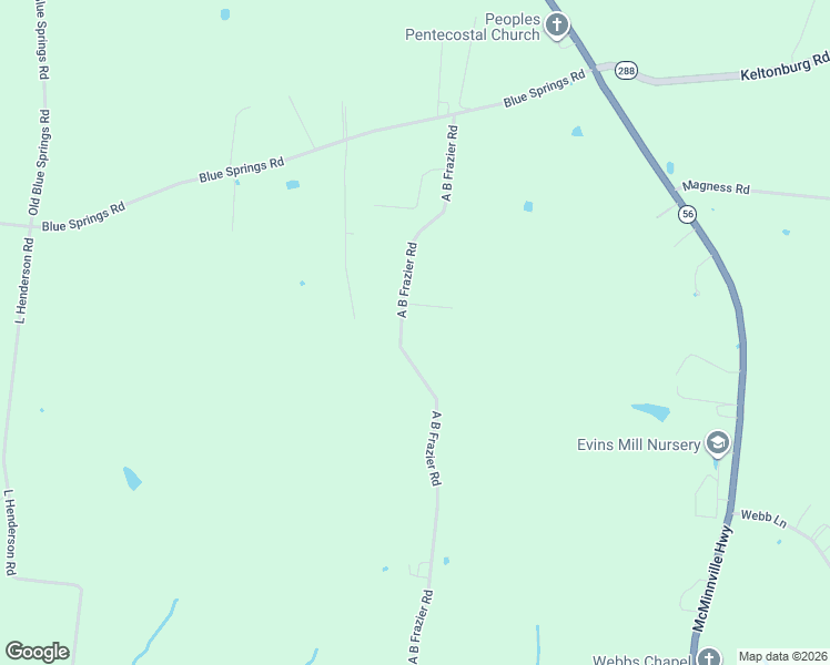 map of restaurants, bars, coffee shops, grocery stores, and more near 665 Ab Frazier Road in Smithville