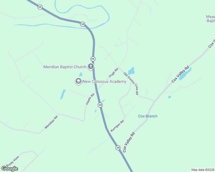 map of restaurants, bars, coffee shops, grocery stores, and more near 64 Pugh Road in Crossville