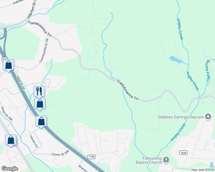 map of restaurants, bars, coffee shops, grocery stores, and more near 1864 Starcross Road in Lenoir