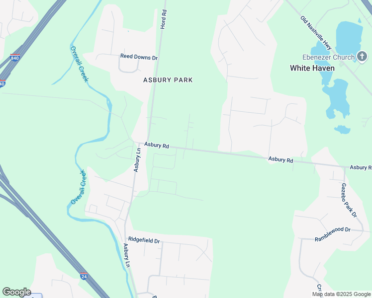 map of restaurants, bars, coffee shops, grocery stores, and more near 3560 Asbury Road in Murfreesboro