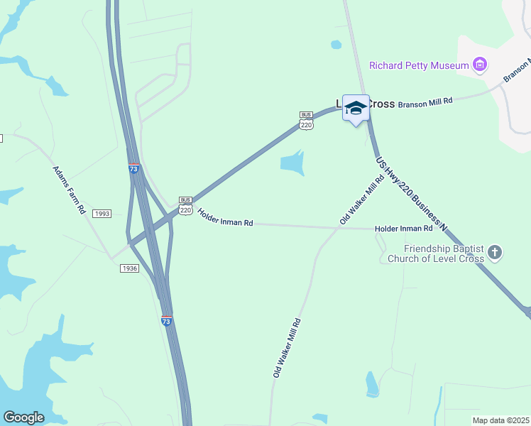 map of restaurants, bars, coffee shops, grocery stores, and more near 439 Holder Inman Road in Randleman