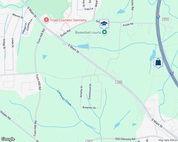 map of restaurants, bars, coffee shops, grocery stores, and more near 5644 Frank White Drive in Archdale