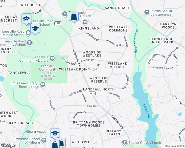 map of restaurants, bars, coffee shops, grocery stores, and more near 4207 Norman Ridge Lane in Raleigh