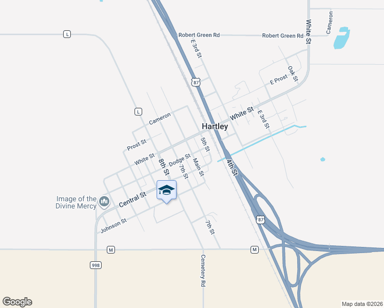 map of restaurants, bars, coffee shops, grocery stores, and more near 909 Main Street in Dalhart