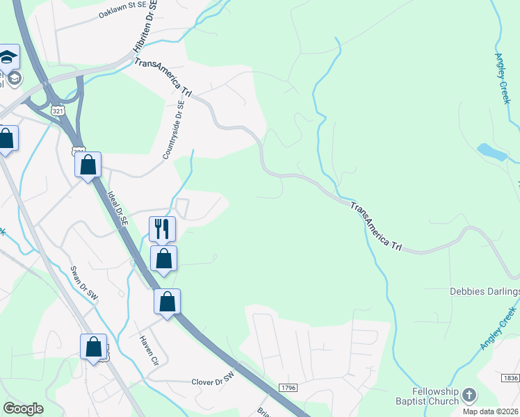 map of restaurants, bars, coffee shops, grocery stores, and more near 1708 Songbird Court in Lenoir