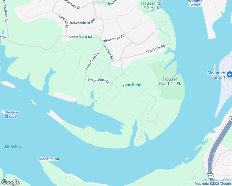 map of restaurants, bars, coffee shops, grocery stores, and more near 5304 Brown Atkin Drive in Knoxville