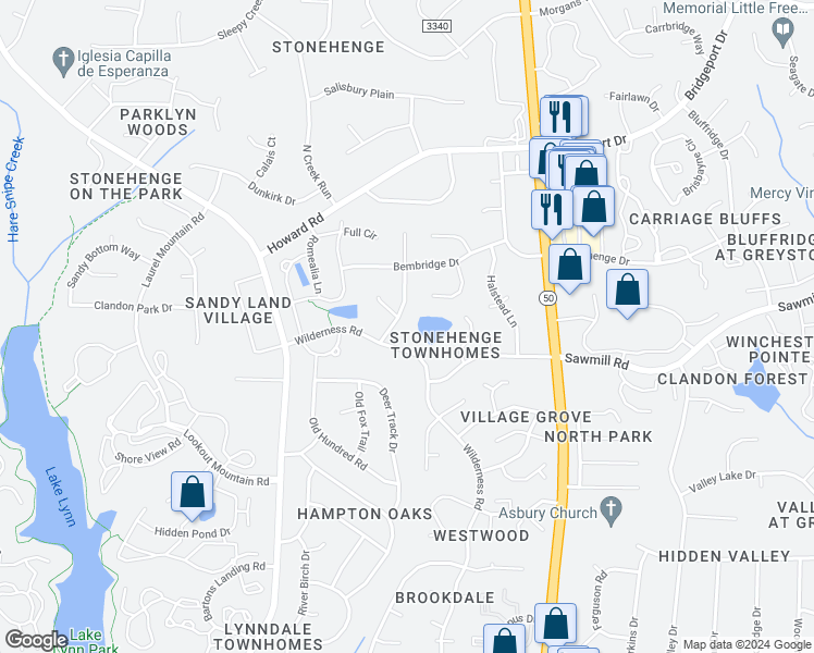 map of restaurants, bars, coffee shops, grocery stores, and more near 2328 Wertherson Lane in Raleigh