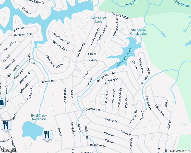 map of restaurants, bars, coffee shops, grocery stores, and more near 2039 Iowa Drive in Crossville