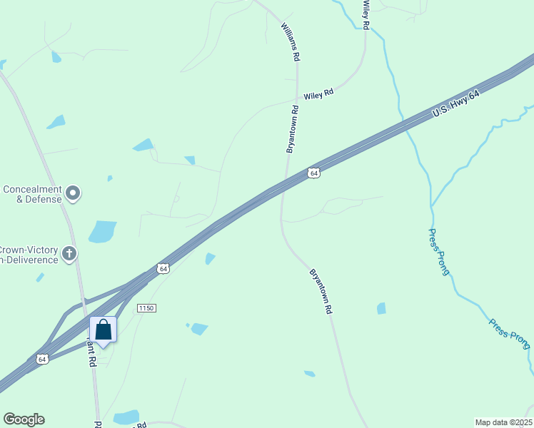 map of restaurants, bars, coffee shops, grocery stores, and more near 1586 Bryantown Road in Spring Hope