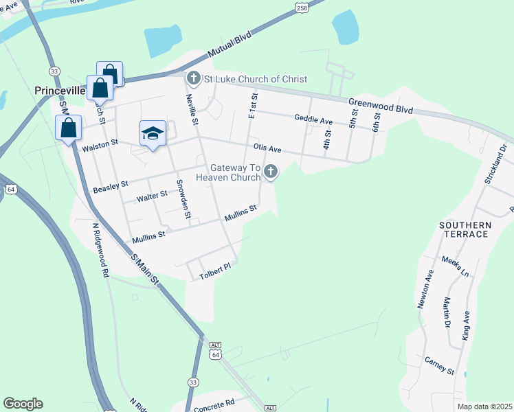 map of restaurants, bars, coffee shops, grocery stores, and more near 581 Mullins Street in Tarboro