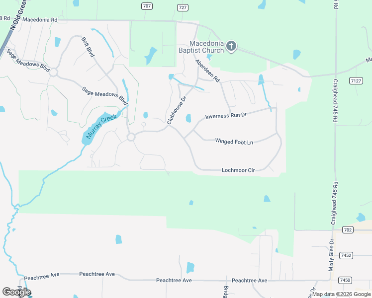 map of restaurants, bars, coffee shops, grocery stores, and more near 4308 Lochmoor Circle in Jonesboro