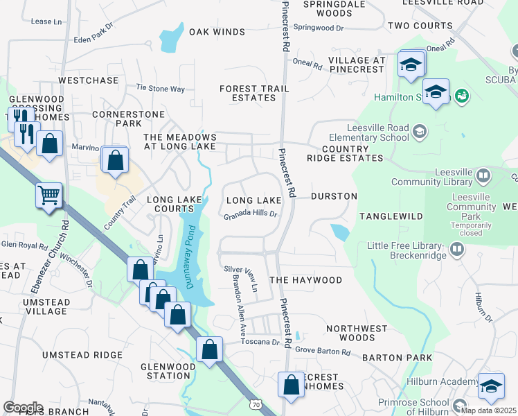 map of restaurants, bars, coffee shops, grocery stores, and more near in Raleigh