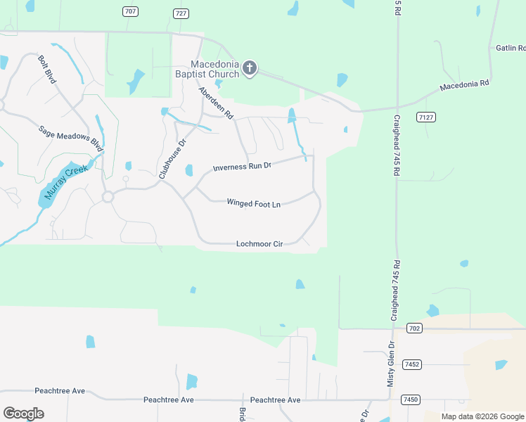 map of restaurants, bars, coffee shops, grocery stores, and more near 4913 Winged Foot Lane in Jonesboro