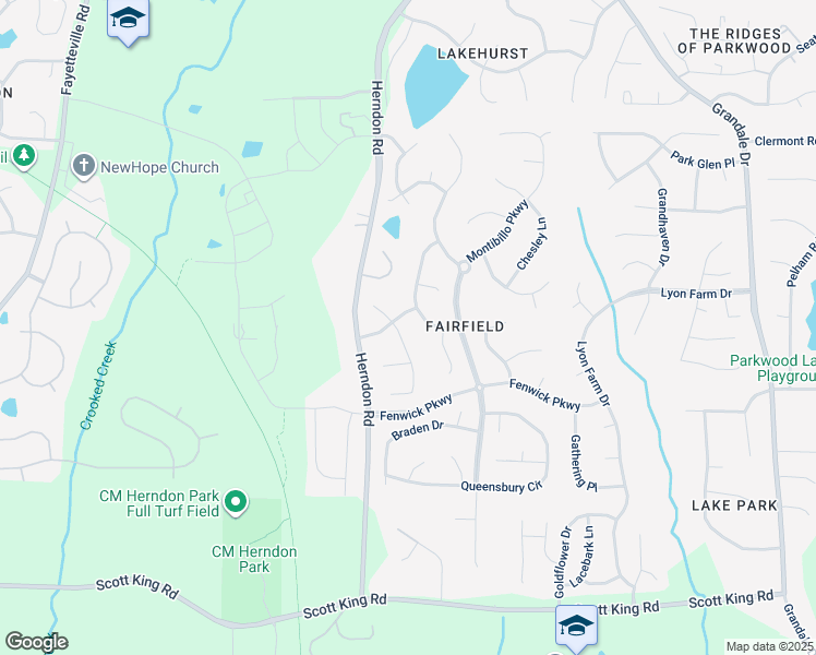 map of restaurants, bars, coffee shops, grocery stores, and more near 214 Wendover Lane in Durham
