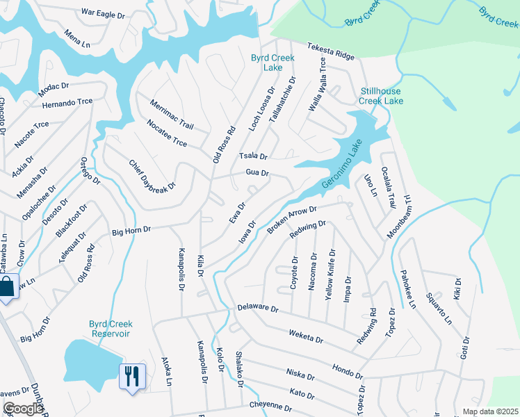 map of restaurants, bars, coffee shops, grocery stores, and more near 2039 Iowa Drive in Crossville