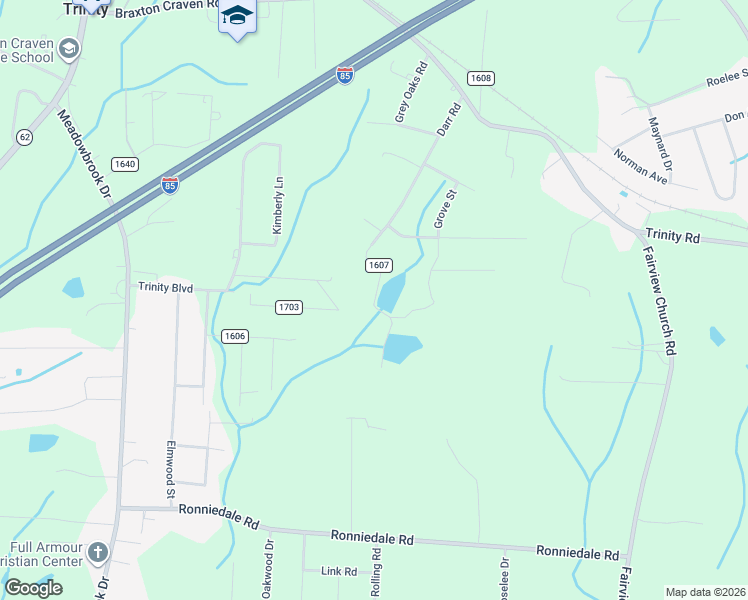 map of restaurants, bars, coffee shops, grocery stores, and more near 4813 Darr Road Exd in Trinity