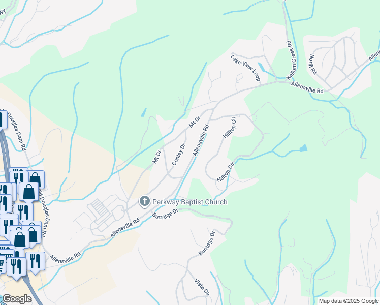 map of restaurants, bars, coffee shops, grocery stores, and more near in Sevier County
