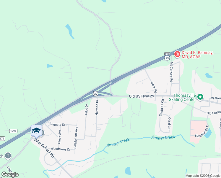 map of restaurants, bars, coffee shops, grocery stores, and more near State Road 1787 in Thomasville