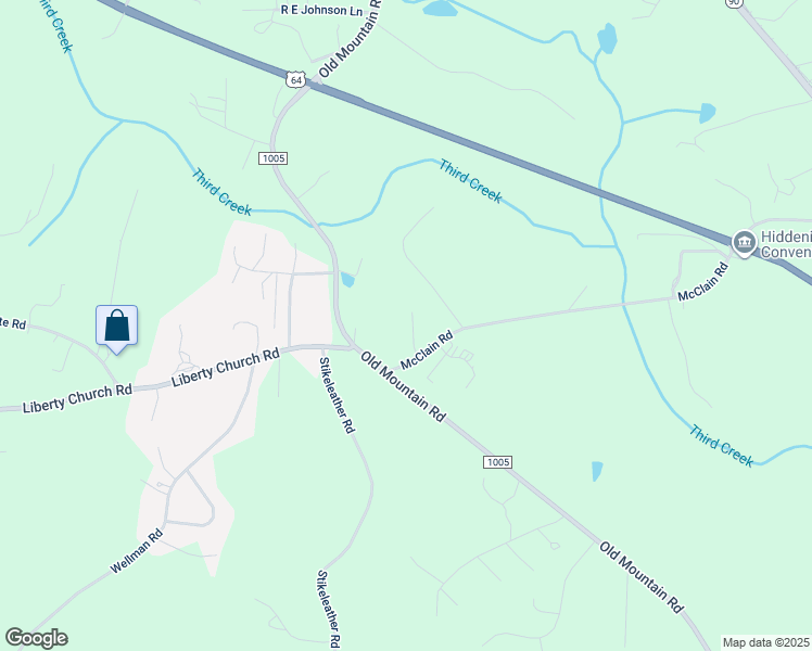 map of restaurants, bars, coffee shops, grocery stores, and more near 101 2 Sisters Lane in Hiddenite