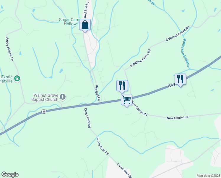 map of restaurants, bars, coffee shops, grocery stores, and more near 186 Red Bud Lane in Pigeon Forge