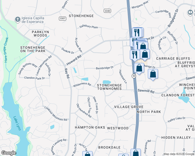 map of restaurants, bars, coffee shops, grocery stores, and more near 2401 Wertherson Lane in Raleigh