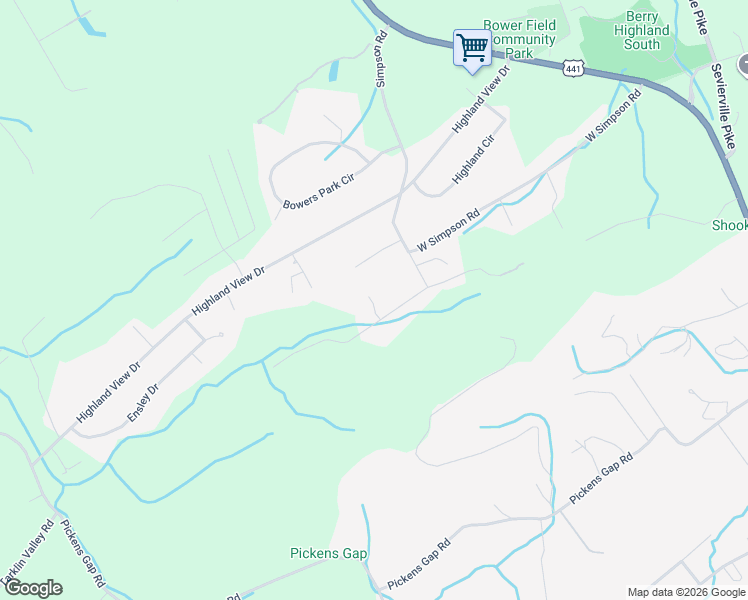 map of restaurants, bars, coffee shops, grocery stores, and more near 333 Allen Road in Knoxville