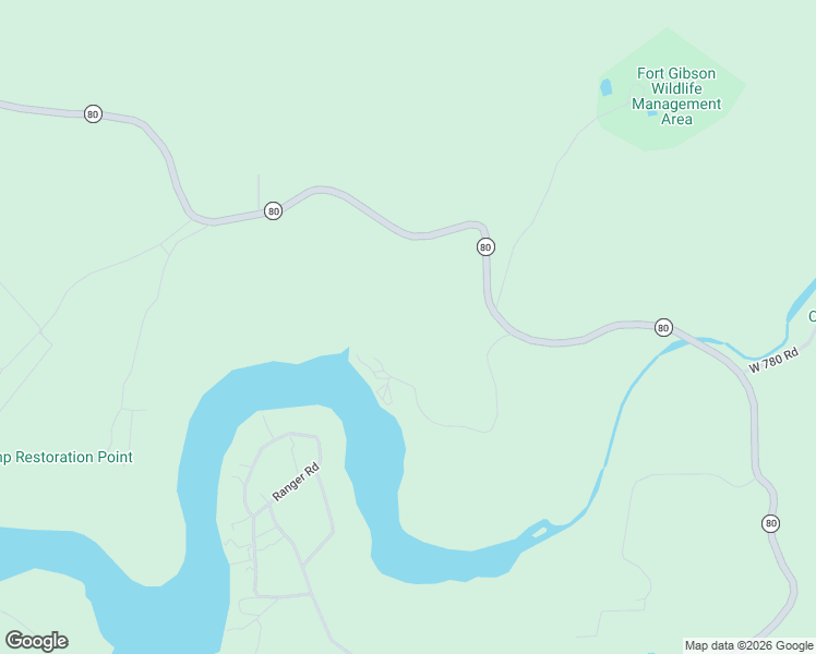 map of restaurants, bars, coffee shops, grocery stores, and more near 19982 Oklahoma 80 in Hulbert