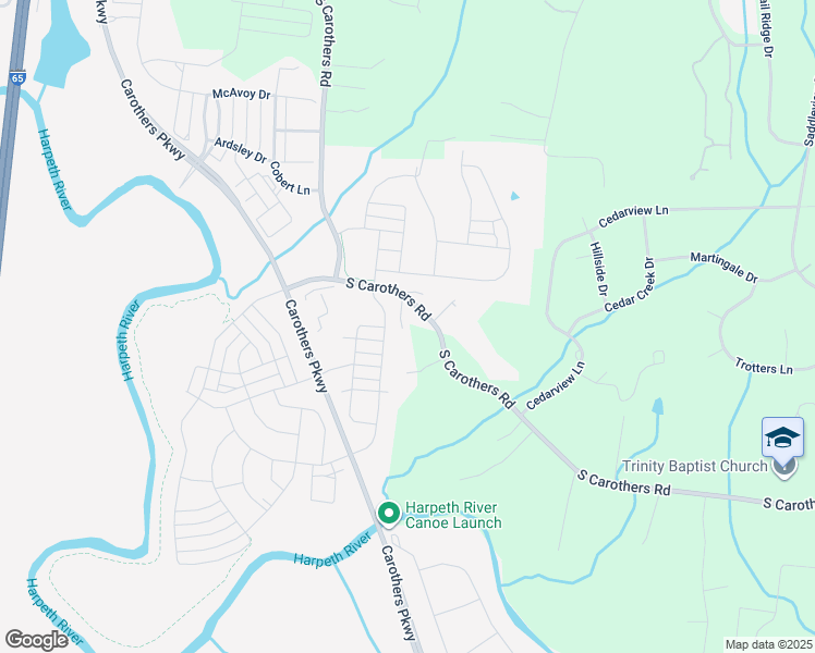 map of restaurants, bars, coffee shops, grocery stores, and more near 4423 South Carothers Road in Franklin