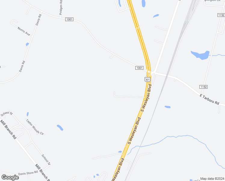 map of restaurants, bars, coffee shops, grocery stores, and more near 2808 South Wesleyan Boulevard in Rocky Mount