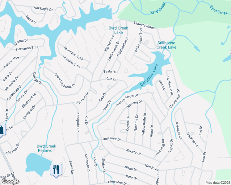 map of restaurants, bars, coffee shops, grocery stores, and more near 2039 Iowa Drive in Crossville