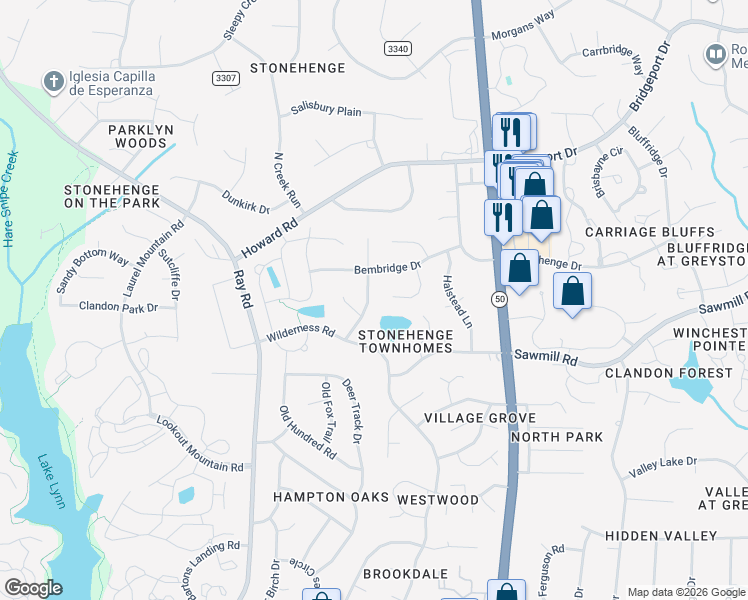 map of restaurants, bars, coffee shops, grocery stores, and more near 2401 Wertherson Lane in Raleigh
