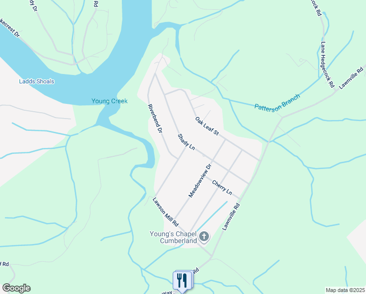 map of restaurants, bars, coffee shops, grocery stores, and more near 415 Lawson Mill Road in Kingston