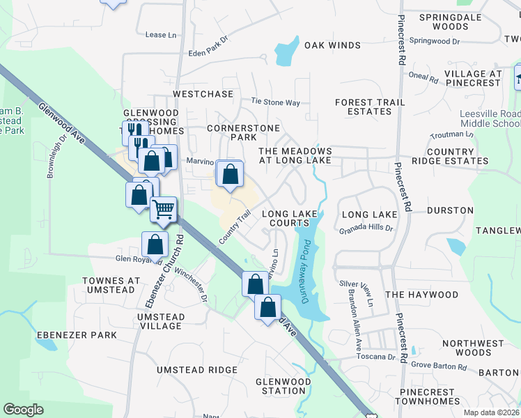 map of restaurants, bars, coffee shops, grocery stores, and more near 8124 Rhiannon Road in Raleigh