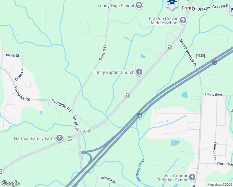 map of restaurants, bars, coffee shops, grocery stores, and more near 4989 Payne Street in Trinity