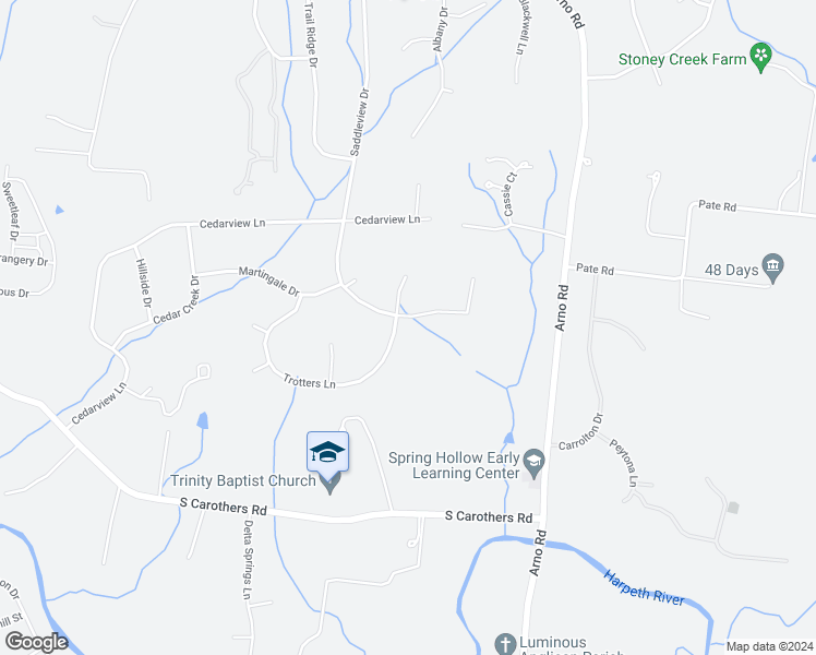 map of restaurants, bars, coffee shops, grocery stores, and more near 3061 Trotters Lane in Franklin