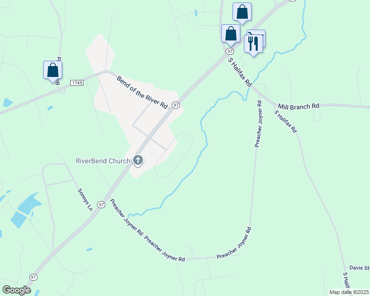 map of restaurants, bars, coffee shops, grocery stores, and more near 7439 Michelle Road in Rocky Mount