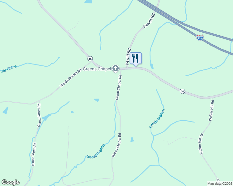 map of restaurants, bars, coffee shops, grocery stores, and more near 5713 Green Chapel Road in Franklin