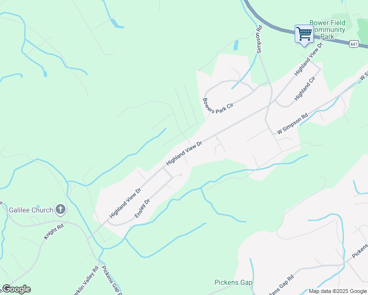 map of restaurants, bars, coffee shops, grocery stores, and more near 417 Highland View Drive in Knoxville