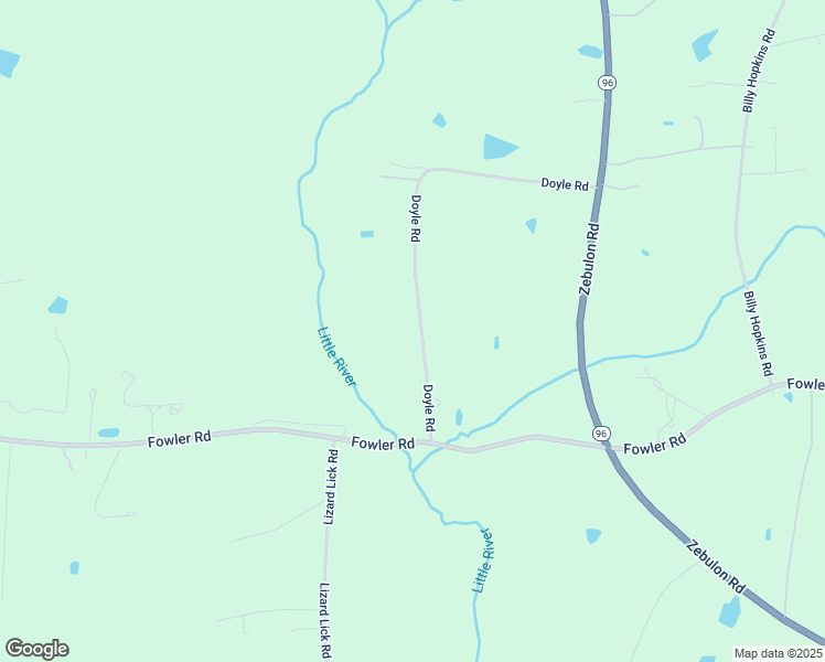 map of restaurants, bars, coffee shops, grocery stores, and more near 3709 Doyle Road in Zebulon